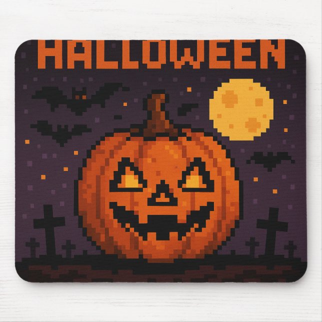 Pixel-Art inspirierter Halloween-Mauspad Mousepad (Vorne)
