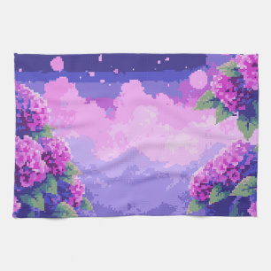 Pixel Art Küchentücher mit Hydrangea