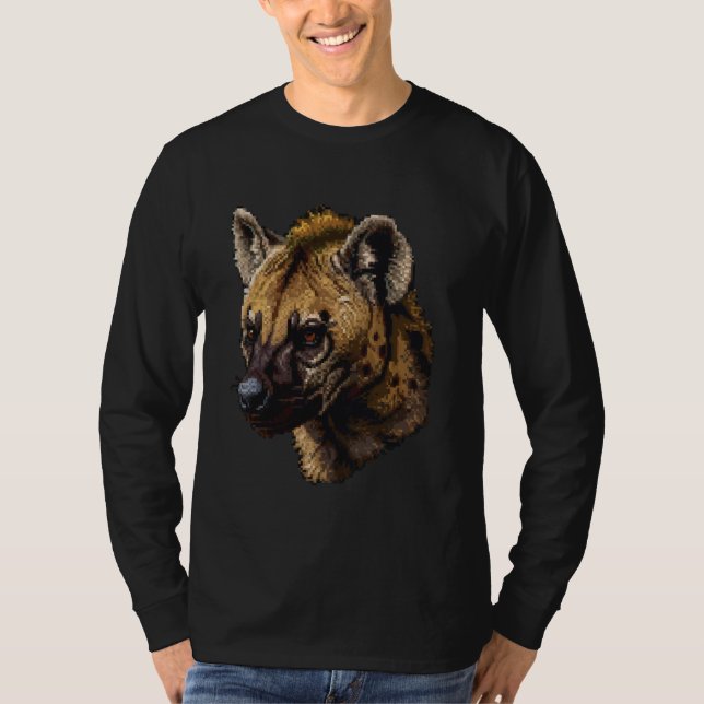 Pixel Art Lover - Hyena Vater Mama T-Shirt (Vorderseite)