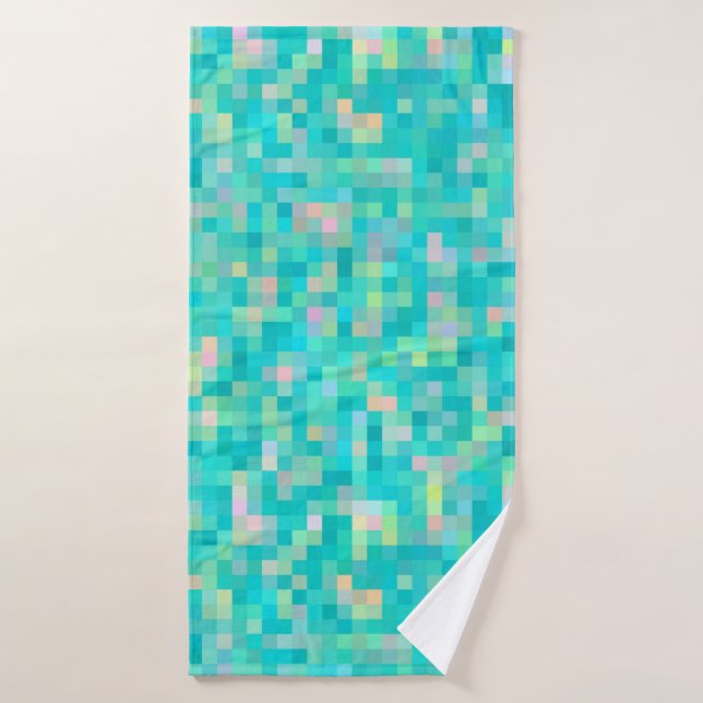 Pixel Art Multicolor Muster Badehandtuch (Badehandtuch)