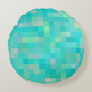 Pixel Art Multicolor Muster Rundes Kissen