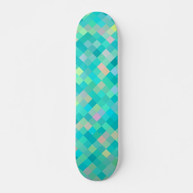 Pixel Art Multicolor Muster Skateboard (Vorne)