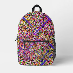Pixel Art Multicolor Pink Bedruckter Rucksack
