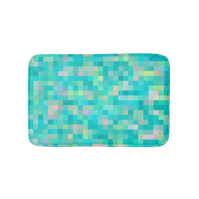 Pixel-Art-Multifarbenmuster Badematte (Vorderseite)