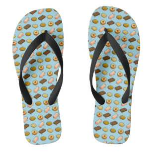 Pixel Art Muster Geschmackvolle Cookie Biscuit Flip Flops