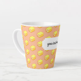Pixel Art Pink & Yellow Battenberg Cake Muster Milchtasse