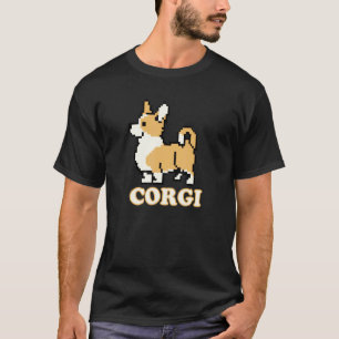 Pixel Art Puppies Pet Corgis Dog 8 Bit Stil T-Shirt