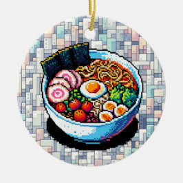 Pixel Art Ramen Noodles Keramik Ornament