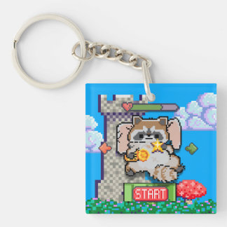 Pixel-Art Retro-Gaming-Tier Acryl-Schlüsselanhänge Schlüsselanhänger