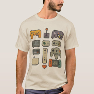 Pixel-Art – Retro- und moderne Spielcontroller (Üb T-Shirt