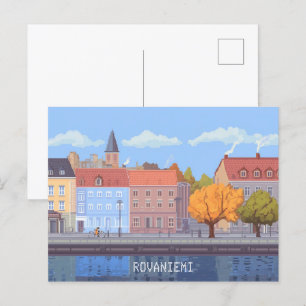 Pixel Art Rovaniemi Finnland Postkarte
