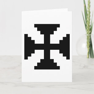 Pixel-Art Schwarz Kreuz Symbol  Karte