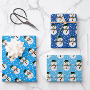Pixel Art SNOWMAN Geschenkpapier Set