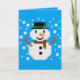 Pixel Art SNOWMAN Karte