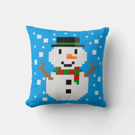 Pixel Art SNOWMAN Kissen