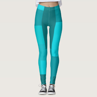 Pixel Art Style - Cooles Aquamarines Blockmuster Leggings