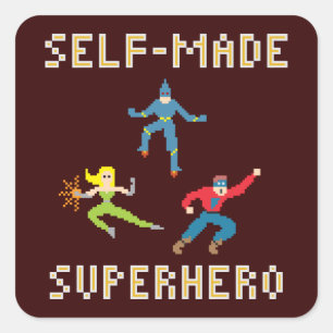 Pixel Art Superhero - Aufkleber