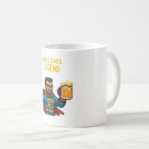 Pixel Art Superhero Vater Tasse, Vatertag Geschenk Kaffeetasse