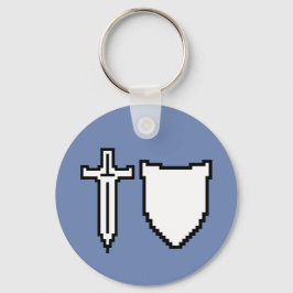 Pixel Art Sword and Shield Schlüsselanhänger