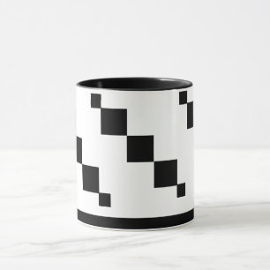 Pixel Art Tasse - Schwarz/Weiß Minimalistisch