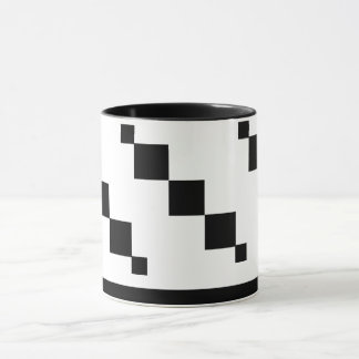 Pixel Art Tasse - Schwarz/Weiß Minimalistisch
