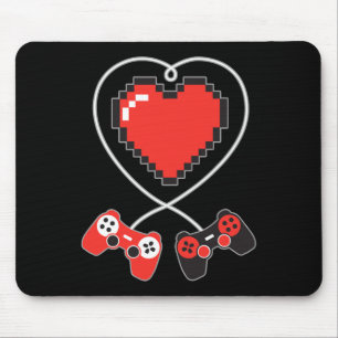 Pixel Art Videospiel Controller Valentinstag Gam Mousepad