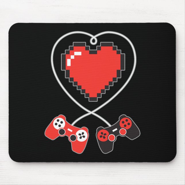 Pixel Art Videospiel Controller Valentinstag Gam Mousepad (Vorne)