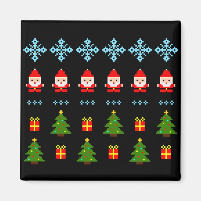 Pixel Art Weihnachten Magnet (Vorne)