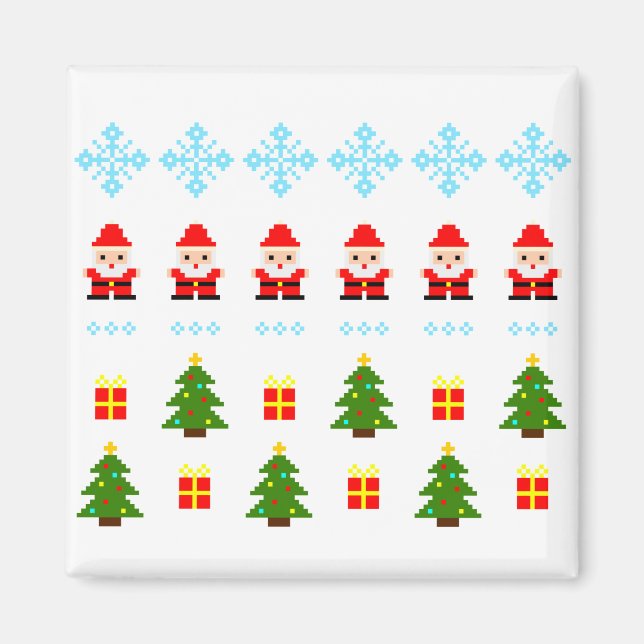 Pixel Art Weihnachten Magnet (Vorne)