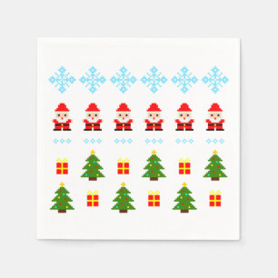 Pixel Art Weihnachten Serviette