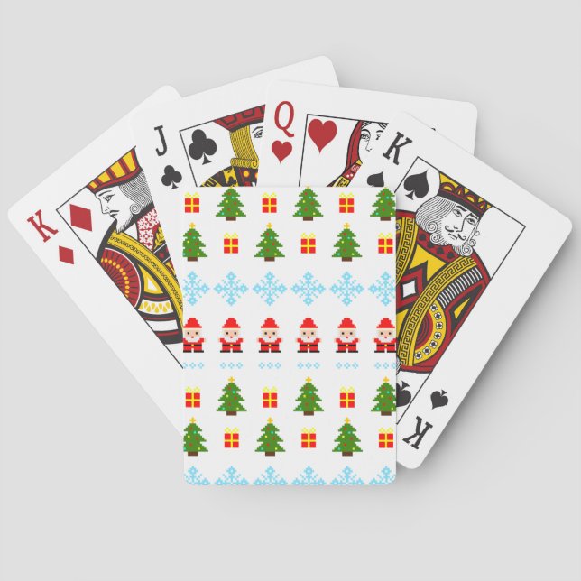 Pixel Art Weihnachten Spielkarten (Rückseite)
