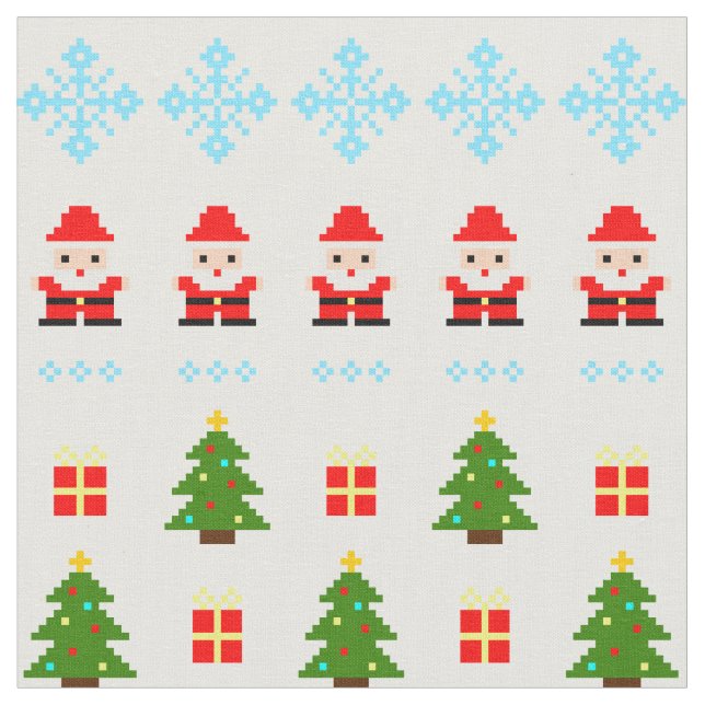 Pixel Art Weihnachten Stoff (Nahaufnahme)