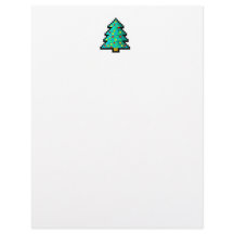 Pixel Art Weihnachtsbaum grün mit Dekorationen