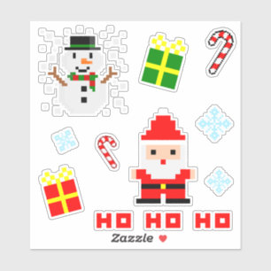 Pixel-Art-Weihnachtsset Aufkleber