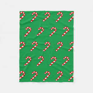 Pixel Art ZUCKERSTANGE Muster - rote Kontur Fleecedecke