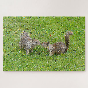 Pixel Art - zwei Eichhörnchen Puzzle