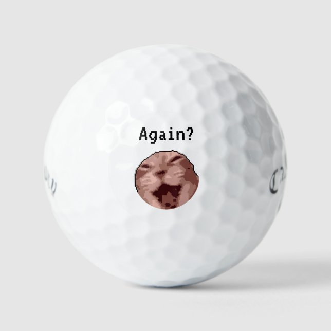 Pixel-artige Personalisierte Cat-Meme-Golfbälle Golfball (Vorderseite)