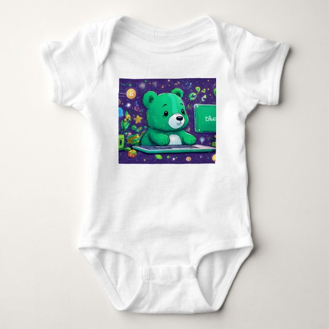Pixel auf Seite: Bridging Worlds-Logo Baby Strampler (Vorderseite)