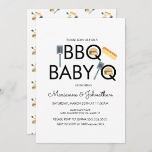 Pixel Baby Shower GRILLEN Baby Q Kabobs Einladung