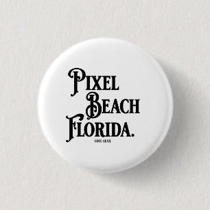 Pixel Beach Florida T-Shirt Button