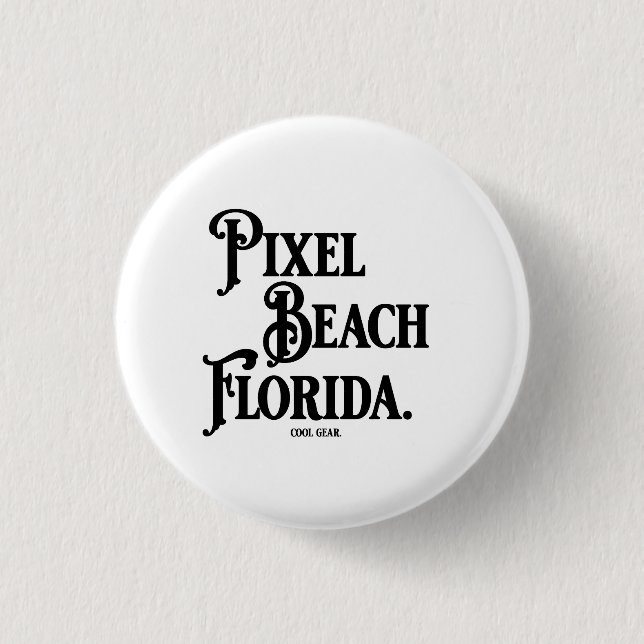 Pixel Beach Florida T-Shirt Button (Vorderseite)