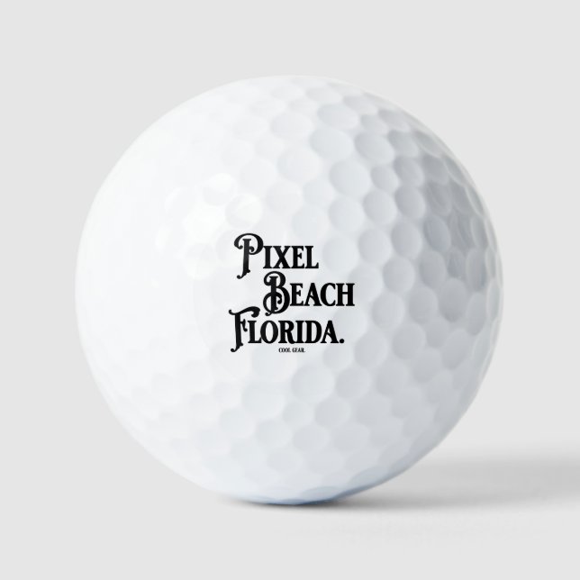 Pixel Beach Florida T-Shirt Golfball (Vorderseite)