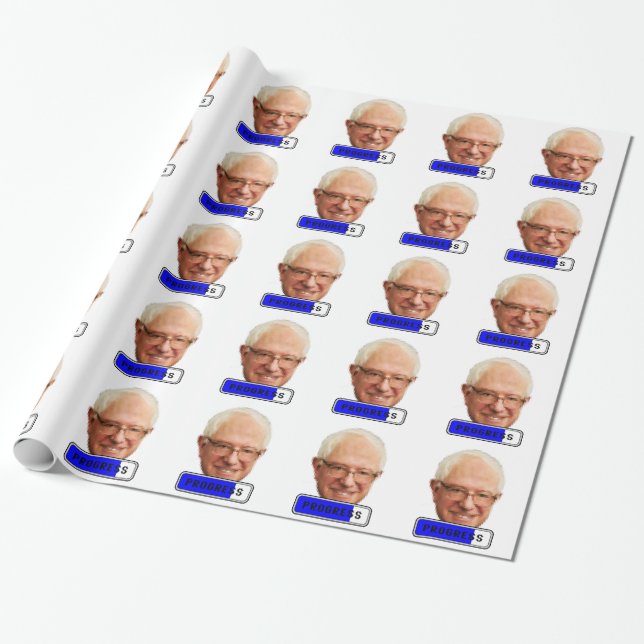 Pixel Bernie Sanders - PROGRESS Geschenkpapier (Ungerollt)
