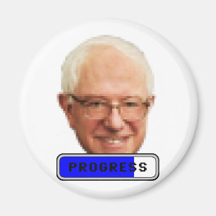 Pixel Bernie Sanders - PROGRESS Magnet