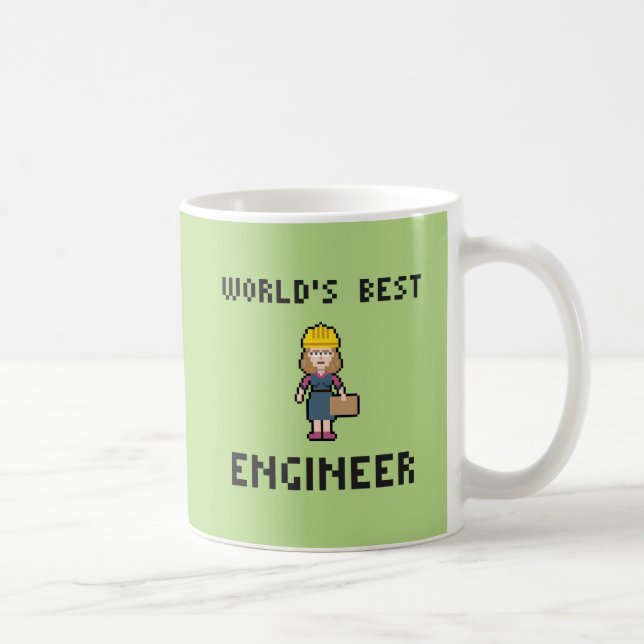 Pixel-bester weiblicher Ingenieur Tasse (Rechts)