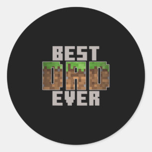 Pixel Block Bester Vater Aller Zeiten Erde Gr Lust Runder Aufkleber