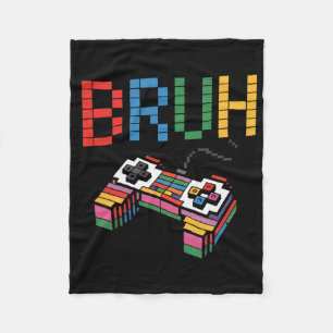 Pixel Block Gamer Controller Bruh Lustiger Retro-S Fleecedecke