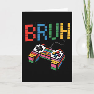 Pixel Block Gamer Controller Bruh Lustiger Retro-S Karte