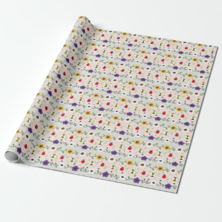 Pixel-Blumengarten-Muster Geschenkpapier