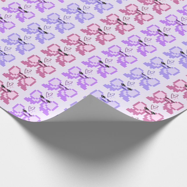 Pixel-Bogen in High Heels Muster Geschenkpapier (Ecke)